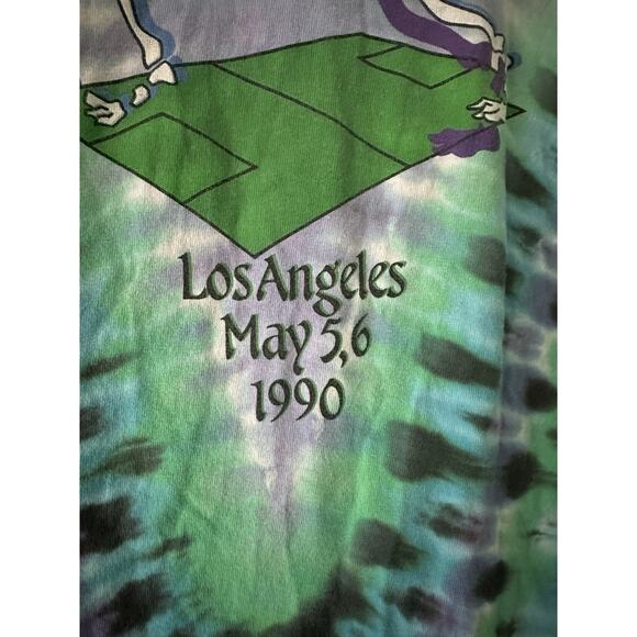 Vintage Grateful Dead T-Shirt 1990 Velodrome Tie Dye Sz L Liquid Blue USA Made - Picture 11 of 14